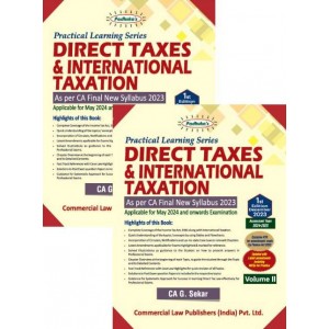 Padhuka's Practical Learning Series on Direct Taxes and International Taxation for CA Final May 2024 Exam [DT & IT New Syllabus 2023] by CA. G. Sekar [2 Vols. 2023] | Commercial Law Publisher
